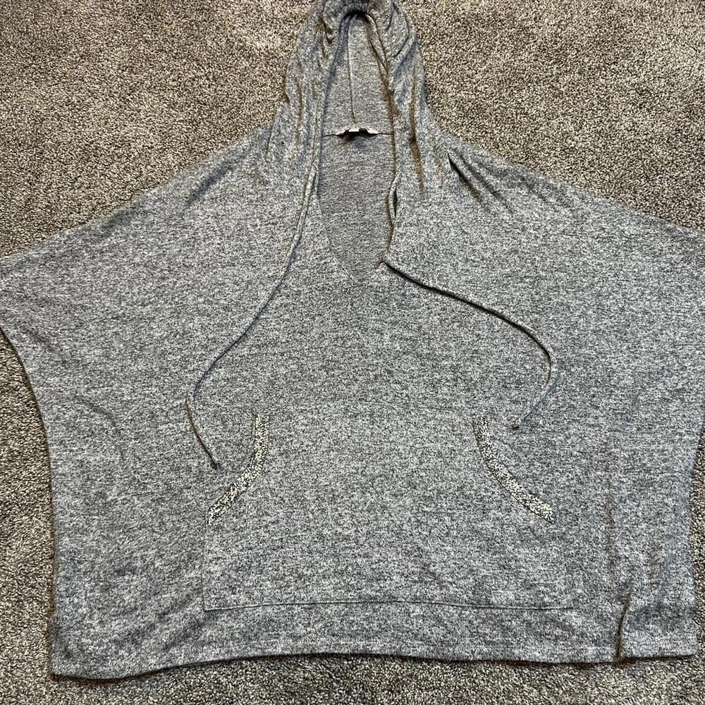 Juicy Couture Gray Melange Hooded‎ poncho